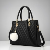 Premium Quality Women’s Stylish Handbag | Elegant PU Leather Shoulder & Tote Bag for Ladies | Spacious Multi-Compartment Design with Golden Hardware & Fur Ball Charm | Perfect for Office, Daily Use, Travel & Parties