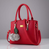 Premium Quality Women’s Stylish Handbag | Elegant PU Leather Shoulder & Tote Bag for Ladies | Spacious Multi-Compartment Design with Golden Hardware & Fur Ball Charm | Perfect for Office, Daily Use, Travel & Parties
