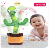Electronic Dancing Cactus Toy with Lighting, Singing Cactus | Recording and Repeat Your Words | Cactus Mimicking Toy for Kids
