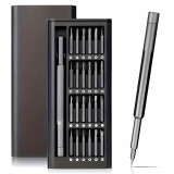 24-in-1 Mini Magnetic Precision Screwdriver Bits Set – Eyeglasses, Computer, Electronics, Watch Repair Kit with Phillips and Star Bits (Color: Black)
