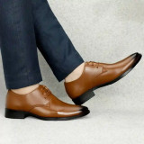 Latest Trendy Men Formal Shoes |Tan Derby Shoes| Office Shoes For Men's & Boys - Tan- Size 8