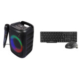 ZEBRONICS Zeb-Buddy 100 Portable BT v5.0 Speaker with TWS, 20W RMS, Wired mic Karaoke, 5H Backup, RGB LED, AUX, USB, Micro SD, Built in Rechargeable Battery and Mobile Holder, Black