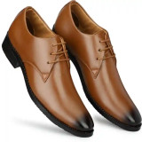 Latest Trendy Men Formal Shoes |Tan Derby Shoes| Office Shoes For Men's & Boys - Tan- Size 9