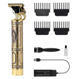 Hair Trimmer for Men | Buddha Style Professional Hair Clipper | Adjustable Blade & Retro Oil Head Close Cut Hair Trimming Machine (Golden)