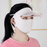 New Thin Summer Sunscreen Face Shield with Hat Brim and Ice Silk Material for Women | UV Protection Mask for Face and Mouth