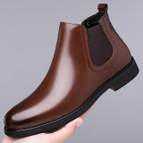 Latest  Trendy Men’s Brown Chelsea Boots | Premium Faux Leather Ankle Boots | Comfortable Slip-On Footwear for Men's & Boys Size 6