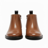 Latest Trendy Men’s Tan Chelsea Boots | Premium Faux Leather Ankle Boots | Comfortable Slip-On Footwear for Men's & Boys Size 6