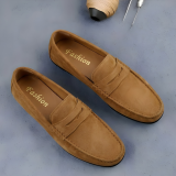 Latest Trendy Suede Loafers for Men & Boys | Casual Slip-On Shoes for Daily Wear | Soft Sole Comfortable Driving Shoes for All Day Comfort -Size 7