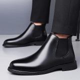 Latest Stylish Men's Black Chelsea Boots | Faux Leather Slip-On Ankle Boots | Comfortable Casual & Formal Footwear for Men & Boys Size 10