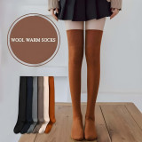 Wool Warm Thigh High Socks for Women | Knitted Thick Thermal Woolen Knee Length Socks | Over the Knee Long Socks, Boot Cuffs & Leg Warmers | Winter Wear Stockings for Girls (Free Size – 1 Pair)