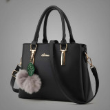 Premium Quality Women’s Stylish Handbag | Elegant PU Leather Shoulder & Tote Bag for Ladies | Spacious Multi-Compartment Design with Golden Hardware & Fur Ball Charm | Perfect for Office, Daily Use, Travel & Parties