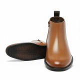 Latest Trendy Men’s Tan Chelsea Boots | Premium Faux Leather Ankle Boots | Comfortable Slip-On Footwear for Men's & Boys Size 8