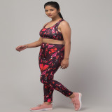 WUGO::Latest Stylish High Quality Printed Sports Wear Set/Printed Gym Tights and Bra Set/Printed Yoga Wear Set For Women's & Girls -Size S