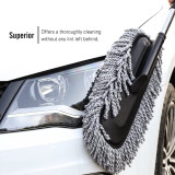 Microfiber Car Cleaning Brush – Multipurpose Mop Duster with Expandable Handle, Long-Handled Car Wash Brush for Home, Kitchen, Office – Blue