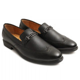 WUGO::Latest Trendy Men Formal Shoes|Black Moccasin Shoes|Office Shoes For Men's & Boys-MOCCASIN09-BLK- Size 9