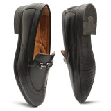 WUGO::Latest Trendy Men Formal Shoes|Black Moccasin Shoes|Office Shoes For Men's & Boys-MOCCASIN09-BLK- Size 9